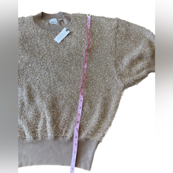 NWT Maeve by Anthropology Women’s Short Sleeve Tinsel Sweater Size M Holiday Top - Picture 10 of 11